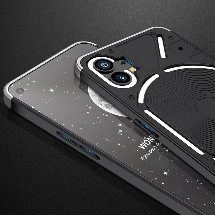 For Nothing Phone 1 GKK Three Stage Splicing Full Coverage PC Phone Case(Black Silver) by GKK
