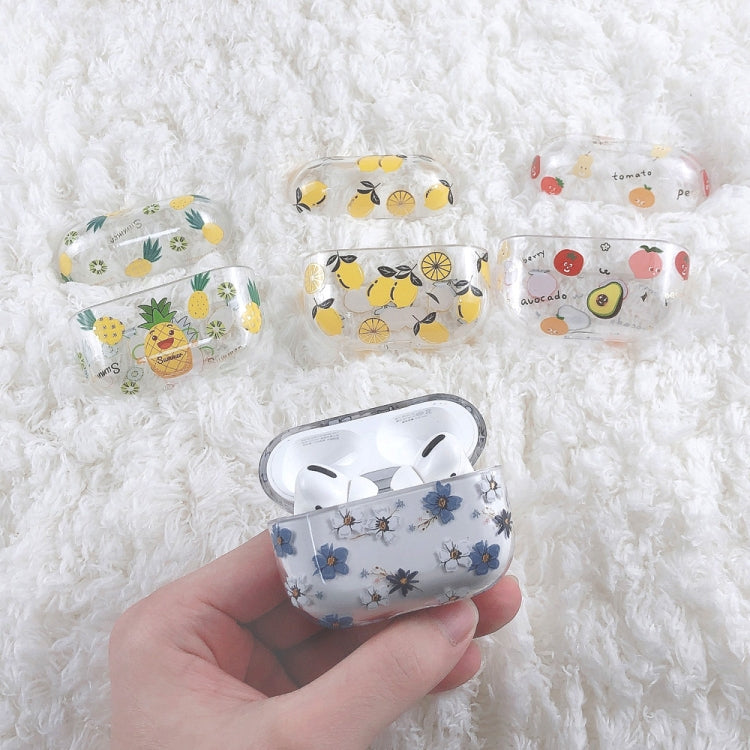 For AirPods Pro 2 Bronzing Fruit Pattern PC Earphone Hard Protective Case(Colorful Flowers) - For AirPods Pro 2 by buy2fix | Online Shopping UK | buy2fix
