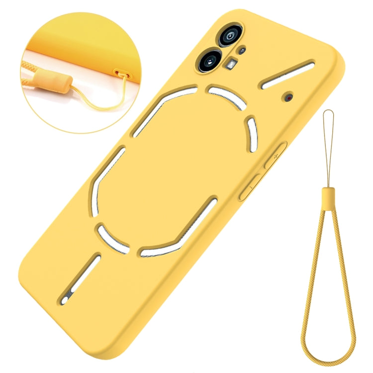 For Nothing Phone 1 Pure Color Liquid Silicone Shockproof Phone Case(Yellow) - Nothing Cases by buy2fix | Online Shopping UK | buy2fix