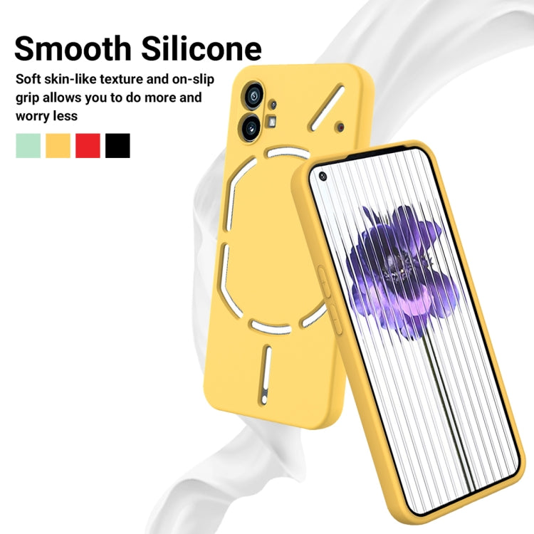 For Nothing Phone 1 Pure Color Liquid Silicone Shockproof Phone Case(Yellow) - Nothing Cases by buy2fix | Online Shopping UK | buy2fix