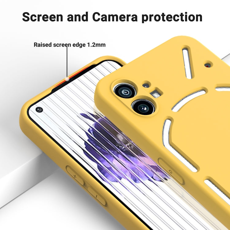 For Nothing Phone 1 Pure Color Liquid Silicone Shockproof Phone Case(Yellow) - Nothing Cases by buy2fix | Online Shopping UK | buy2fix