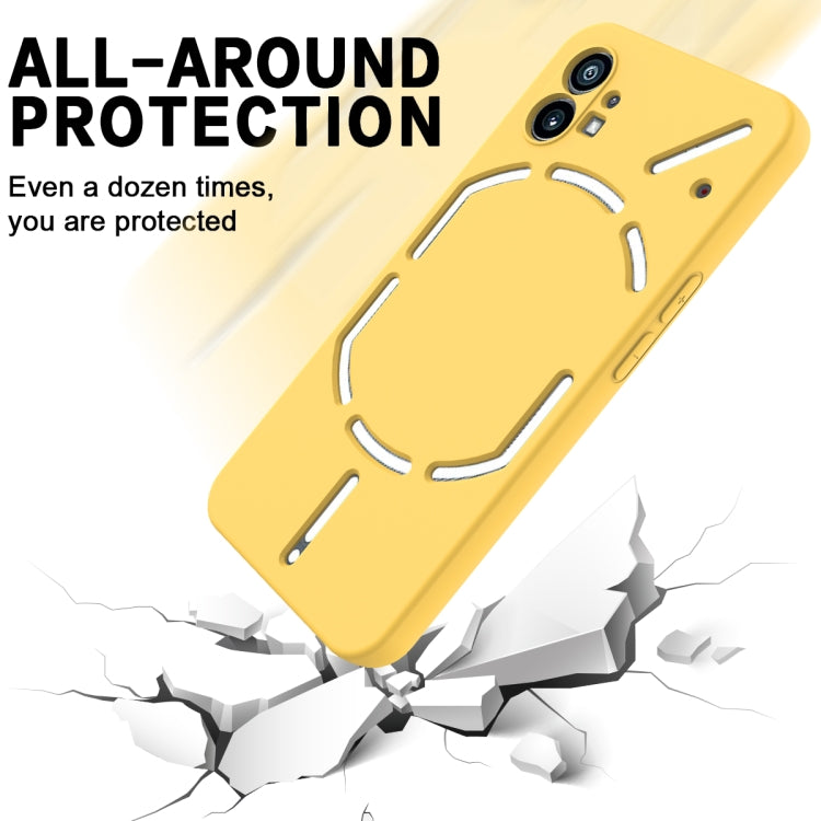 For Nothing Phone 1 Pure Color Liquid Silicone Shockproof Phone Case(Yellow) - Nothing Cases by buy2fix | Online Shopping UK | buy2fix