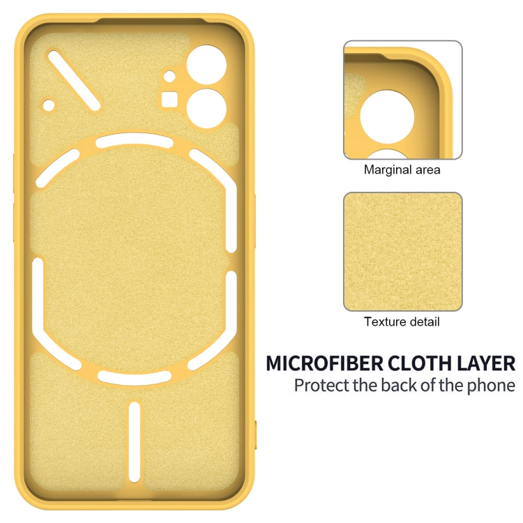 For Nothing Phone 1 Pure Color Liquid Silicone Shockproof Phone Case(Yellow) - Nothing Cases by buy2fix | Online Shopping UK | buy2fix