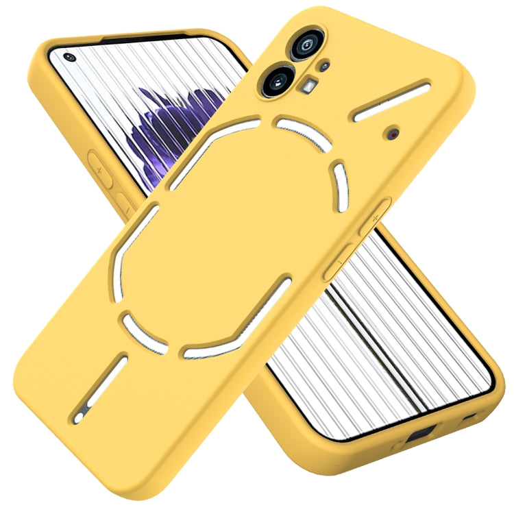 For Nothing Phone 1 Pure Color Liquid Silicone Shockproof Phone Case(Yellow) - Nothing Cases by buy2fix | Online Shopping UK | buy2fix