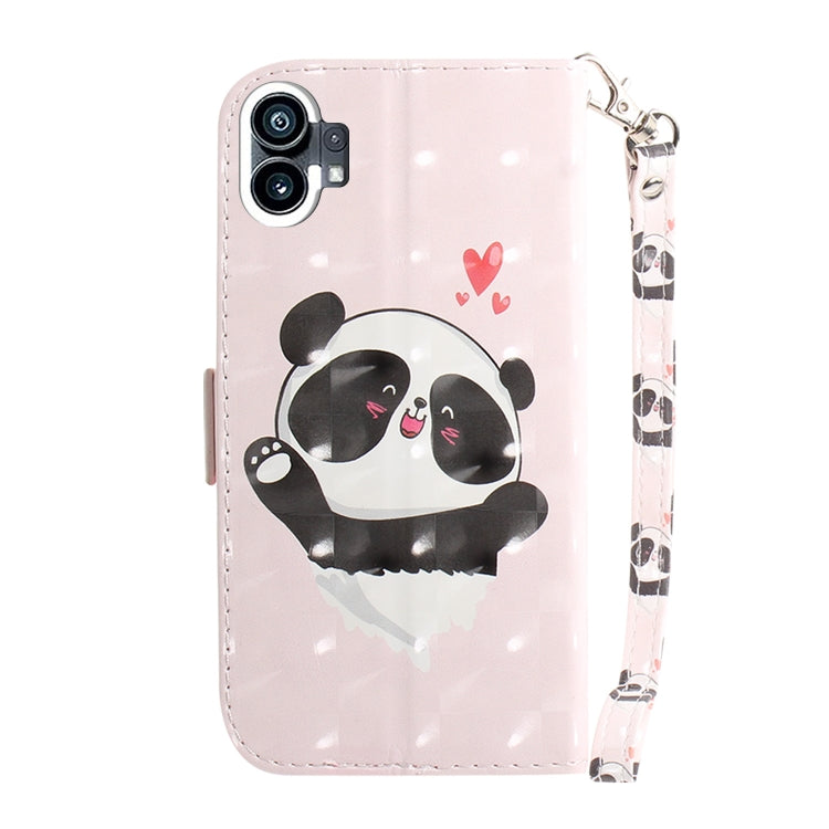 For Nothing Phone 1 3D Colored Horizontal Flip Leather Phone Case(Heart Panda) - Nothing Cases by buy2fix | Online Shopping UK | buy2fix