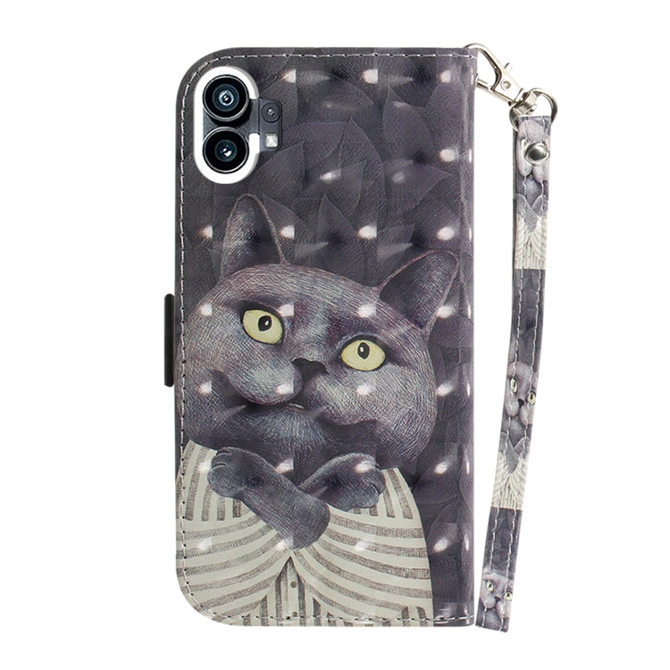 For Nothing Phone 1 3D Colored Horizontal Flip Leather Phone Case(Hug Cat) - Nothing Cases by buy2fix | Online Shopping UK | buy2fix