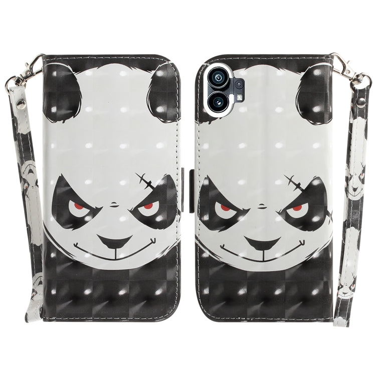 For Nothing Phone 1 3D Colored Horizontal Flip Leather Phone Case(Angry Bear) - Nothing Cases by buy2fix | Online Shopping UK | buy2fix