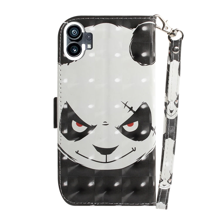 For Nothing Phone 1 3D Colored Horizontal Flip Leather Phone Case(Angry Bear) - Nothing Cases by buy2fix | Online Shopping UK | buy2fix
