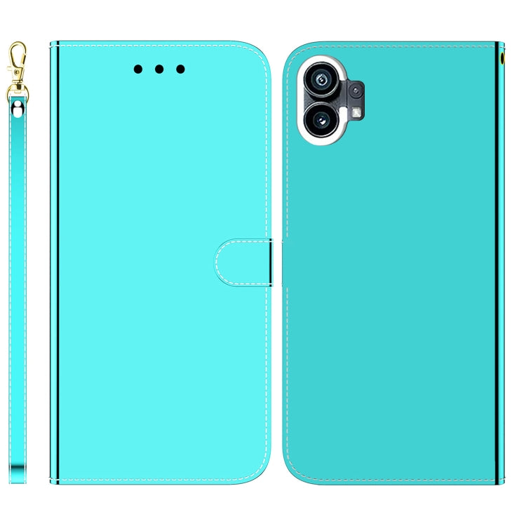 For Nothing Phone 1 Imitated Mirror Surface Flip Leather Phone Case(Mint Green) - Nothing Cases by buy2fix | Online Shopping UK | buy2fix