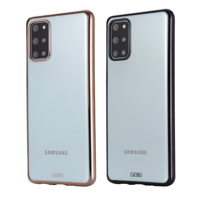 For Galaxy S20+ GEBEI Plating TPU Shockproof Protective Case(Gold) by GEBEI