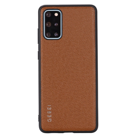 For Galaxy S20+ GEBEI Full-coverage Shockproof Leather Protective Case(Brown) by GEBEI