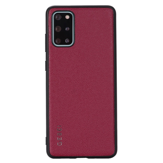 For Galaxy S20+ GEBEI Full-coverage Shockproof Leather Protective Case(Red) by GEBEI