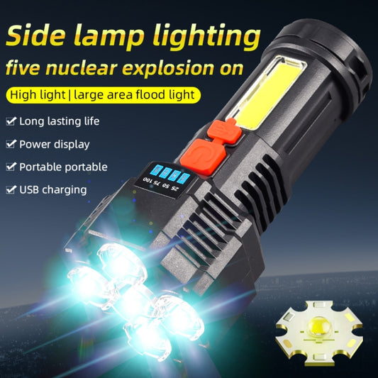 F-T25 Strong Bright 5 Core LED Flashlight USB Rechargeable Powerful Torch by buy2fix