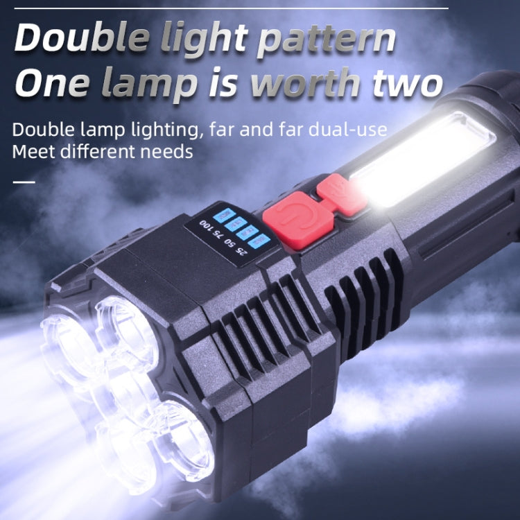 F-T25 Strong Bright 5 Core LED Flashlight USB Rechargeable Powerful Torch - LED Flashlight by buy2fix | Online Shopping UK | buy2fix