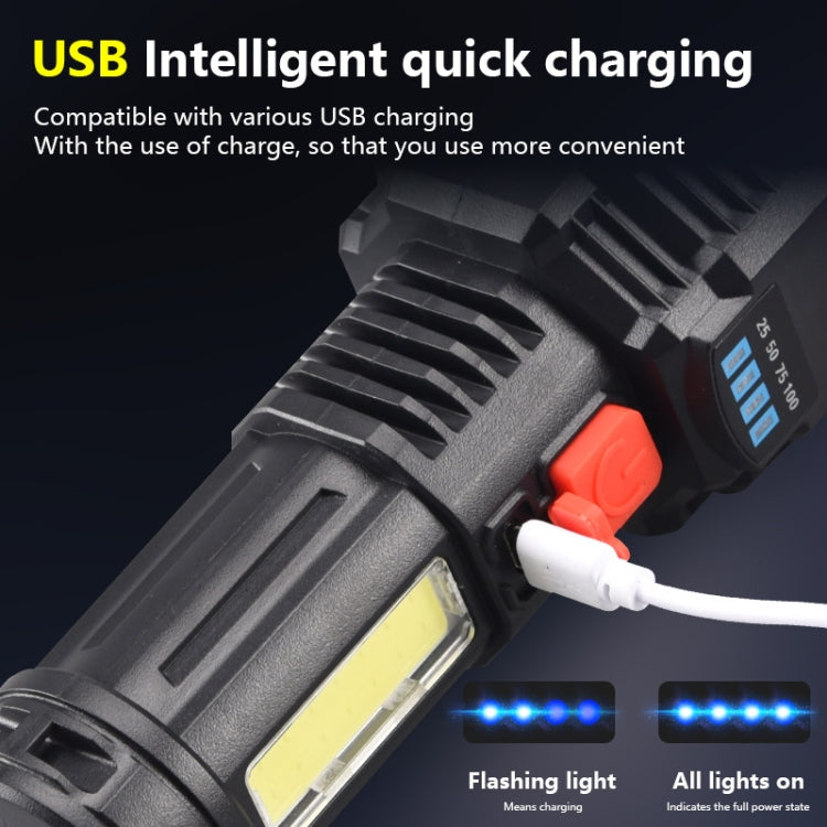 F-T25 Strong Bright 5 Core LED Flashlight USB Rechargeable Powerful Torch - LED Flashlight by buy2fix | Online Shopping UK | buy2fix