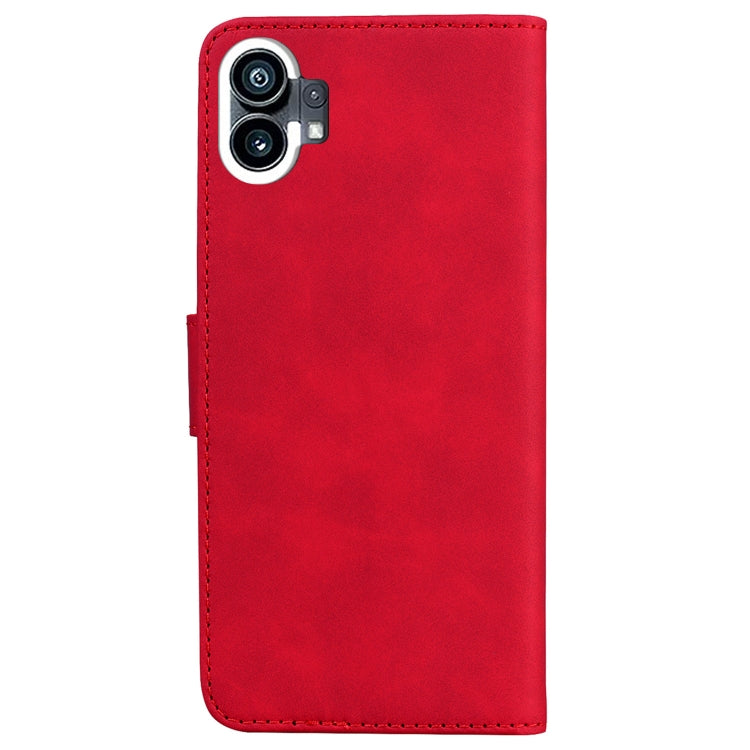 For Nothing Phone 1 Skin Feel Pure Color Flip Leather Phone Case(Red) - Nothing Cases by buy2fix | Online Shopping UK | buy2fix