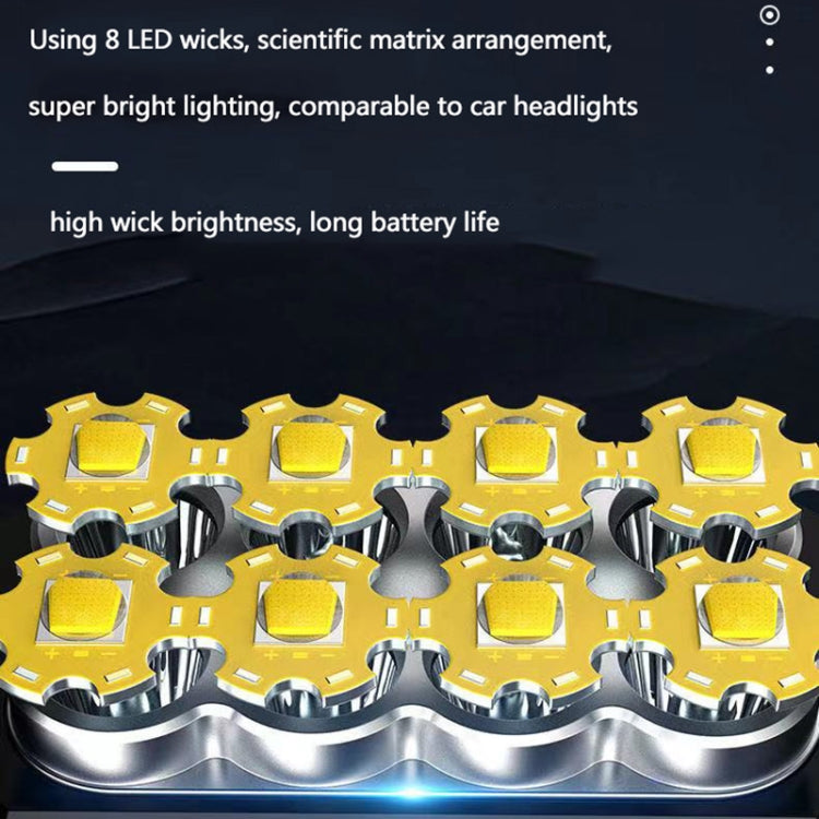 Solar Charging Super Bright Waterproof 8 LED Camping Flashlight Lamp - LED Flashlight by buy2fix | Online Shopping UK | buy2fix