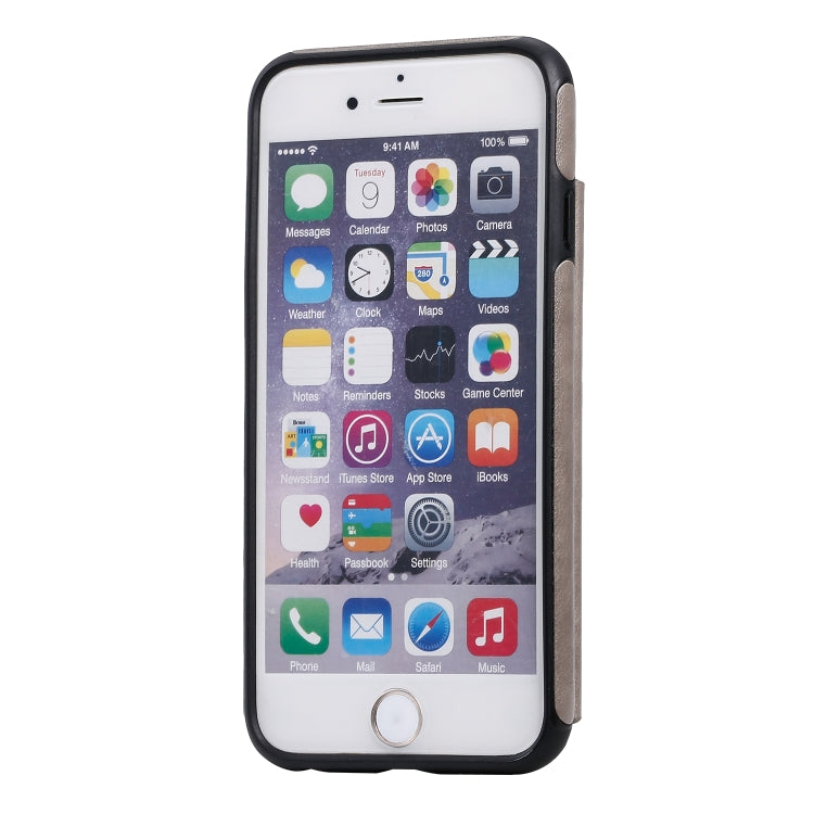 For iPhone 6s / 6 Skull Head Embossing Pattern Shockproof Protective Case with Holder & Card Slots & Wallet(Grey) - More iPhone Cases by buy2fix | Online Shopping UK | buy2fix