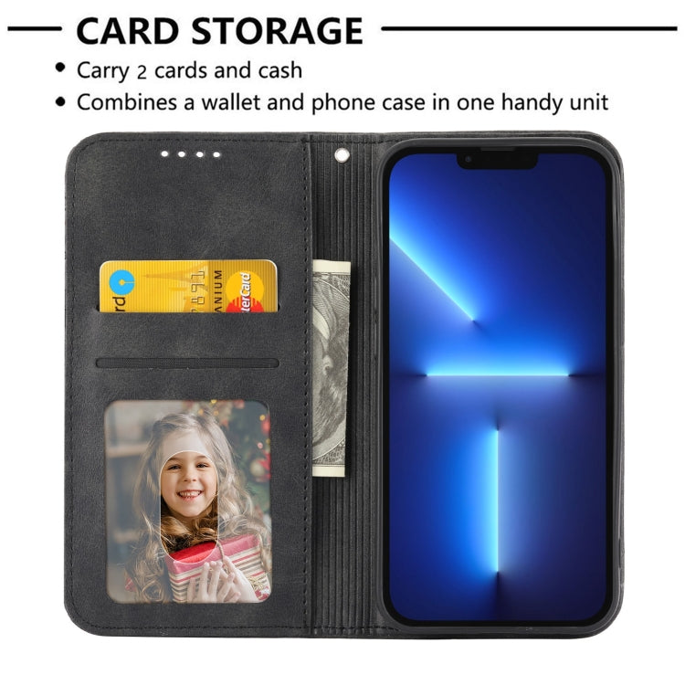 For Nothing Phone 1 Cubic Grid Calf Texture Magnetic Closure Leather Phone Case(Black) - Nothing Cases by buy2fix | Online Shopping UK | buy2fix