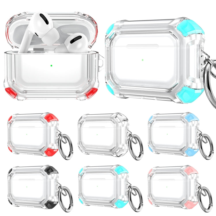 For AirPods Pro 2 Dual-color PC Shockproof Earphone Case with Hook(Transparent) by buy2fix