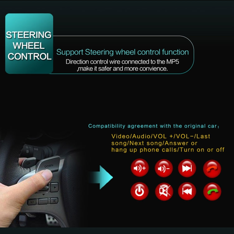 9601 7 inch Car Electric Retractable MP5 Player Supports Bluetooth Hand-free Calling Reverse - Car MP3 & MP4 & MP5 by buy2fix | Online Shopping UK | buy2fix