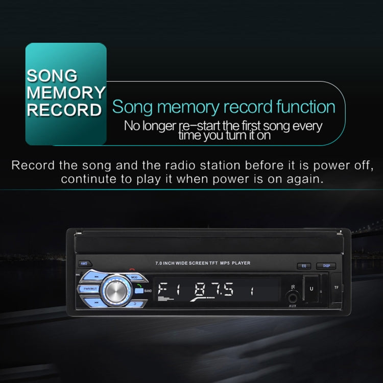 9601 7 inch Car Electric Retractable MP5 Player Supports Bluetooth Hand-free Calling Reverse - Car MP3 & MP4 & MP5 by buy2fix | Online Shopping UK | buy2fix