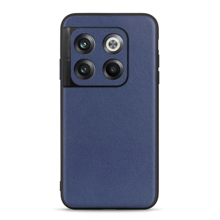 For OnePlus Ace Pro / 10T Lambskin Texture Genuine Leather Phone Case(Blue) - OnePlus Cases by buy2fix | Online Shopping UK | buy2fix