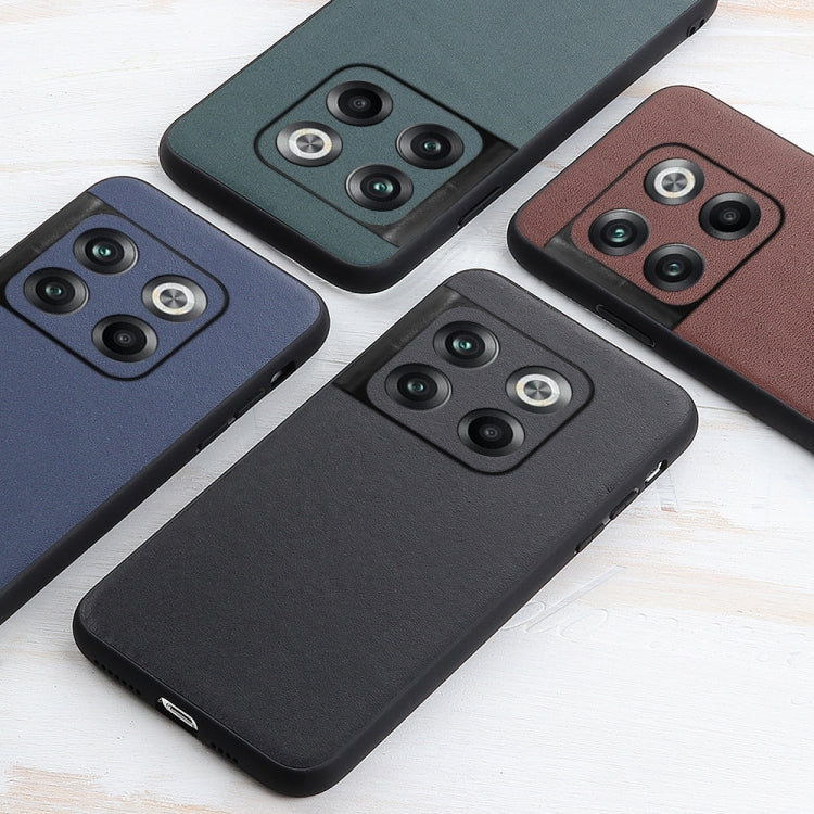 For OnePlus Ace Pro / 10T Lambskin Texture Genuine Leather Phone Case(Black) - OnePlus Cases by buy2fix | Online Shopping UK | buy2fix