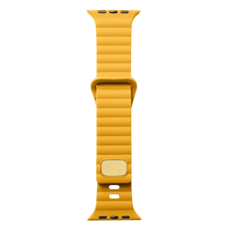 Breathable Skin-friendly Silicone Watch Band For Apple Watch Ultra 49mm / Series 8&7 45mm / SE 2&6&SE&5&4 44mm / 3&2&1 42mm(Yellow) - Watch Bands by buy2fix | Online Shopping UK | buy2fix