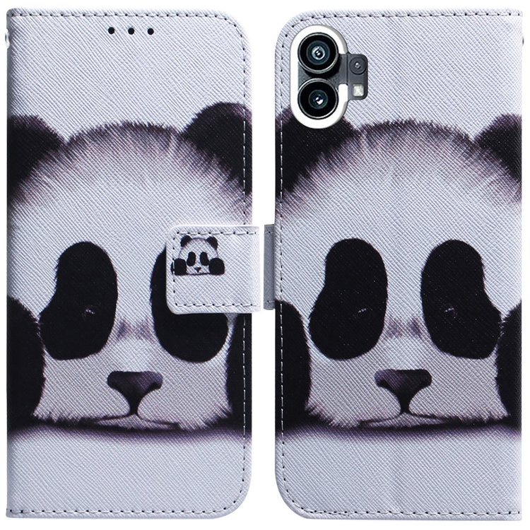 For Nothing Phone 1 Coloured Drawing Leather Phone Case(Panda) - Nothing Cases by buy2fix | Online Shopping UK | buy2fix