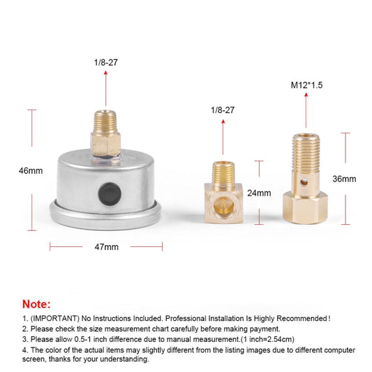 For Honda Civic Car Modification Fuel Pressure Gauge 0-100PSI(Black) - Car Modification by buy2fix | Online Shopping UK | buy2fix