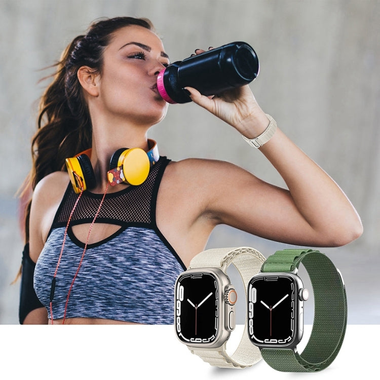 For Apple Watch Ultra 49mm Nylon Watch Band(White) - Watch Bands by buy2fix | Online Shopping UK | buy2fix