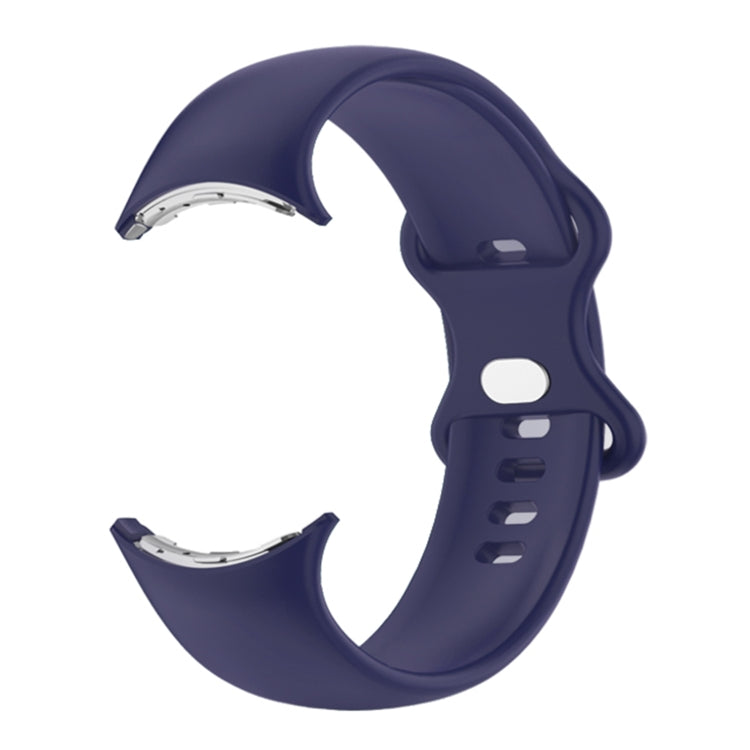 For Google Pixel Watch Single Color Silicone Watch Band Man(Blue) - Watch Bands by buy2fix | Online Shopping UK | buy2fix
