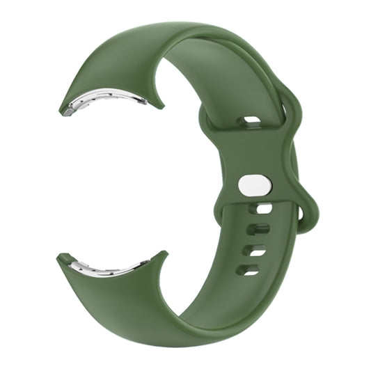 For Google Pixel Watch Single Color Silicone Watch Band Man(Green) - Watch Bands by buy2fix | Online Shopping UK | buy2fix