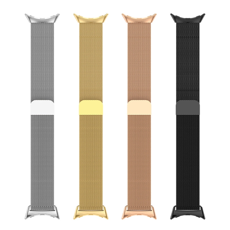 For Google Pixel Watch Milanese Stainless Steel Metal Watch Band(Black) - Watch Bands by buy2fix | Online Shopping UK | buy2fix