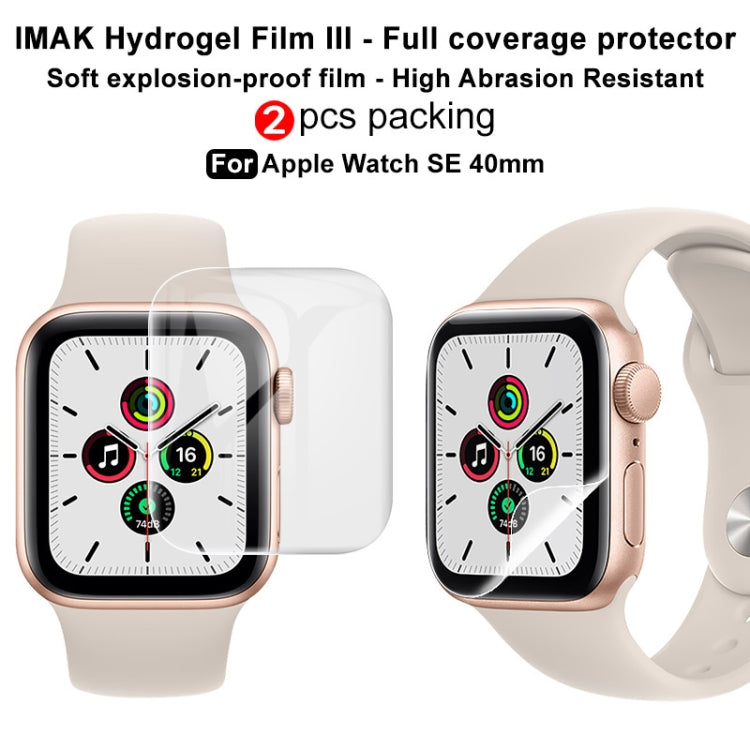 For Apple Watch SE 40mm 2pcs imak Curved Full Screen Hydrogel Film Protector - Screen Protector by imak | Online Shopping UK | buy2fix