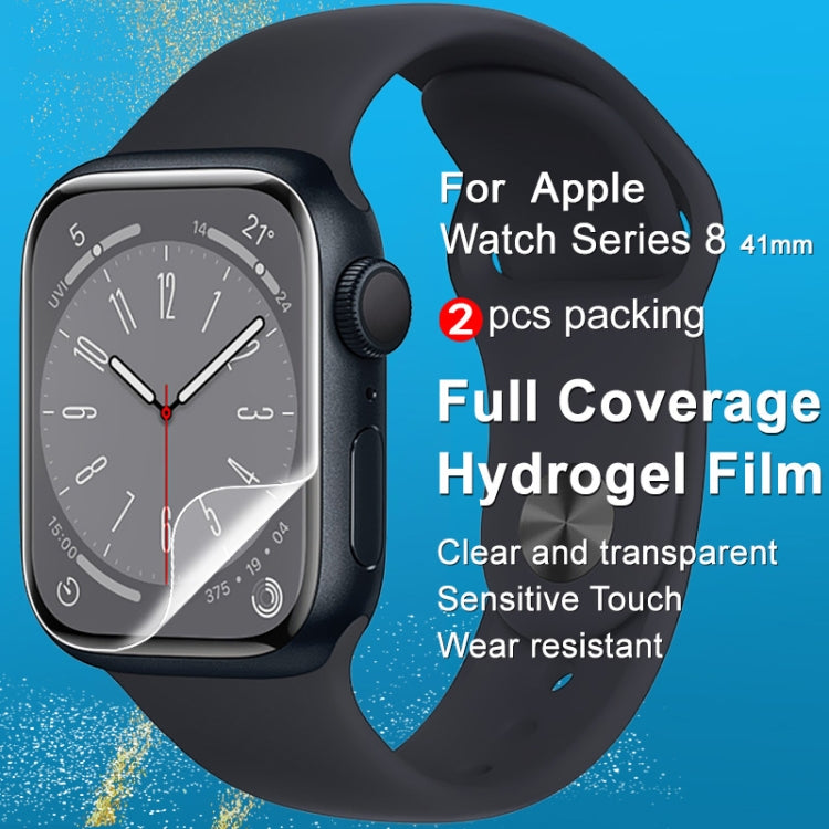 For Apple Watch Series 7/8/9 41mm 2pcs imak Curved Full Screen Hydrogel Film Protector - Screen Protector by imak | Online Shopping UK | buy2fix