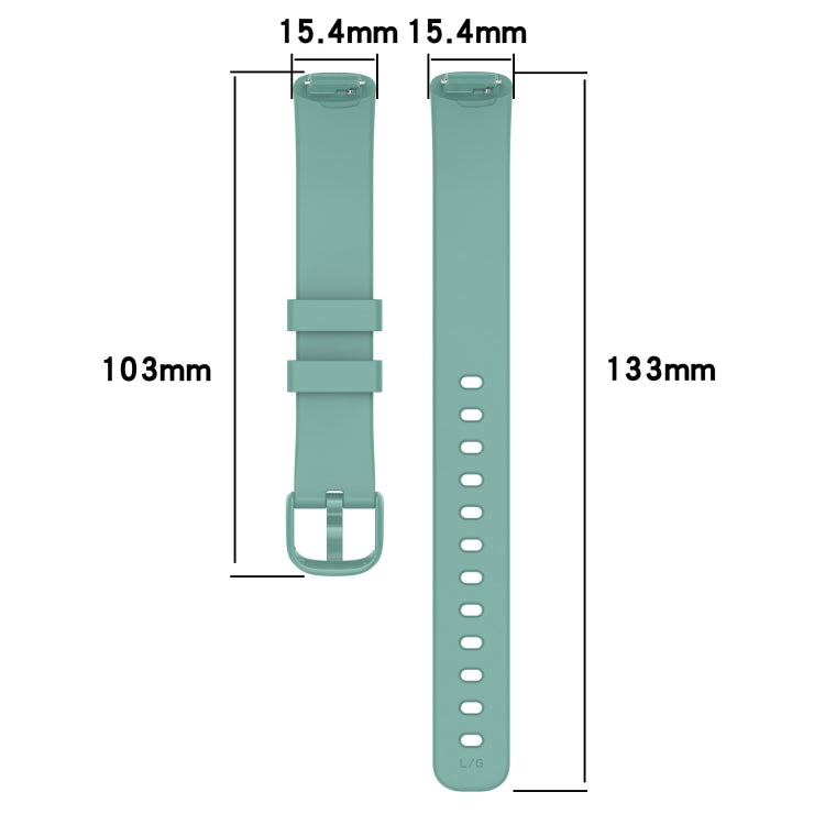 For Fitbit Inspire3 Solid Color Silicone Watch Band, Size:L Size(Pine Green) - Watch Bands by buy2fix | Online Shopping UK | buy2fix