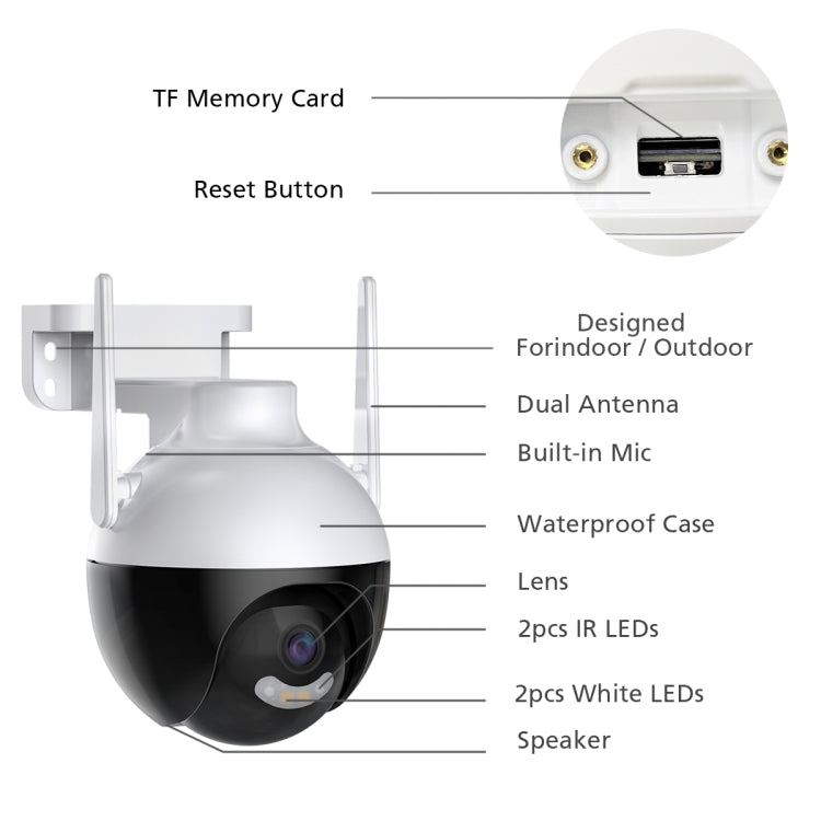 A18 4MP HD Wireless WiFi Smart Surveillance Camera, Specification:UK Plug - Wireless Camera by buy2fix | Online Shopping UK | buy2fix