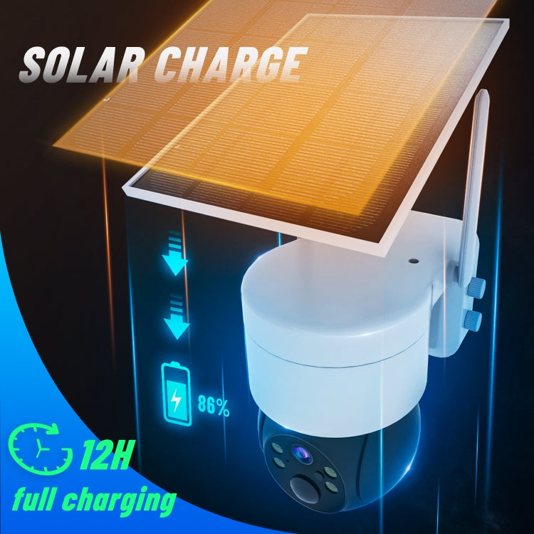 T34 2MP HD IP66 Waterproof Wireless WiFi Solar Camera(White) - Wireless Camera by buy2fix | Online Shopping UK | buy2fix