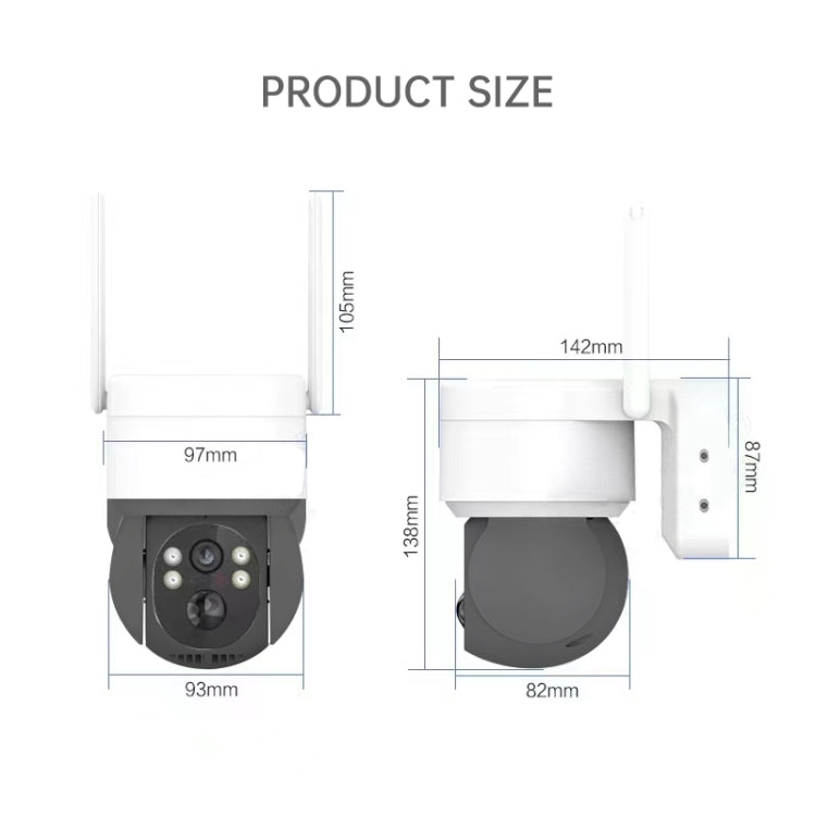 T34 2MP HD IP66 Waterproof Wireless WiFi Solar Camera(Black) - Wireless Camera by buy2fix | Online Shopping UK | buy2fix