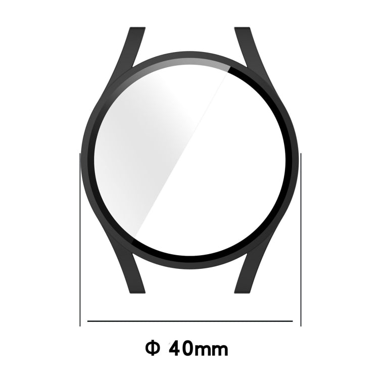 For Samsung Galaxy Watch4 40mm Hanging Sculpture Two-color Protective Watch Case with Tempered Glass Film(Red) - Watch Cases by buy2fix | Online Shopping UK | buy2fix