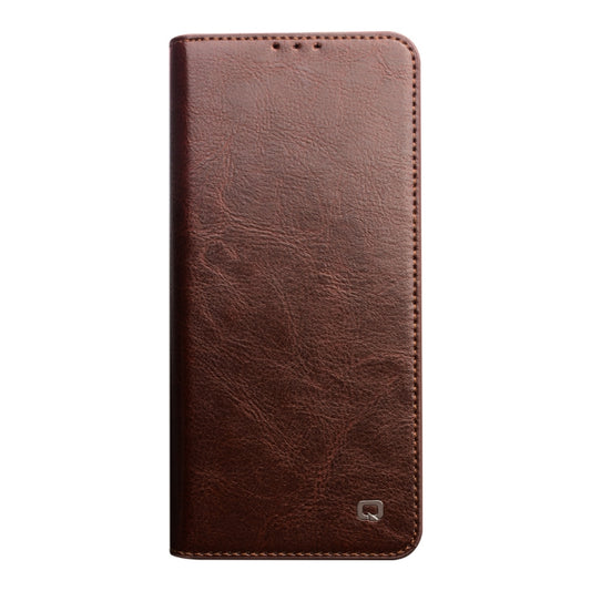 For Huawei P50 QIALINO Genuine Leather Phone Case(Brown) by QIALINO