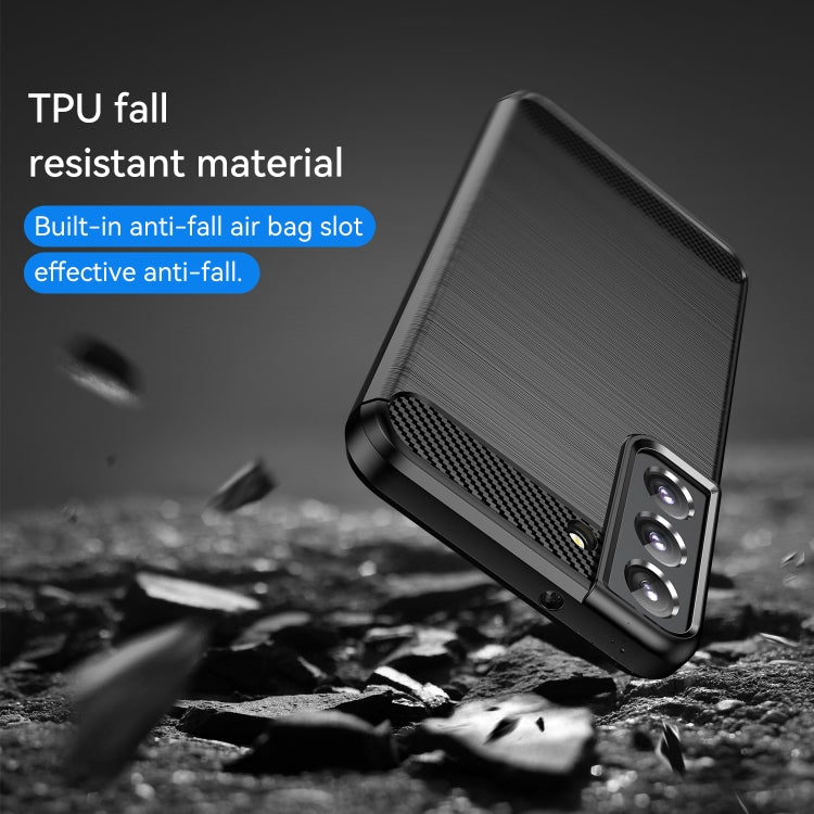 For Samsung Galaxy S23 5G Brushed Texture Carbon Fiber TPU Phone Case(Black) by buy2fix