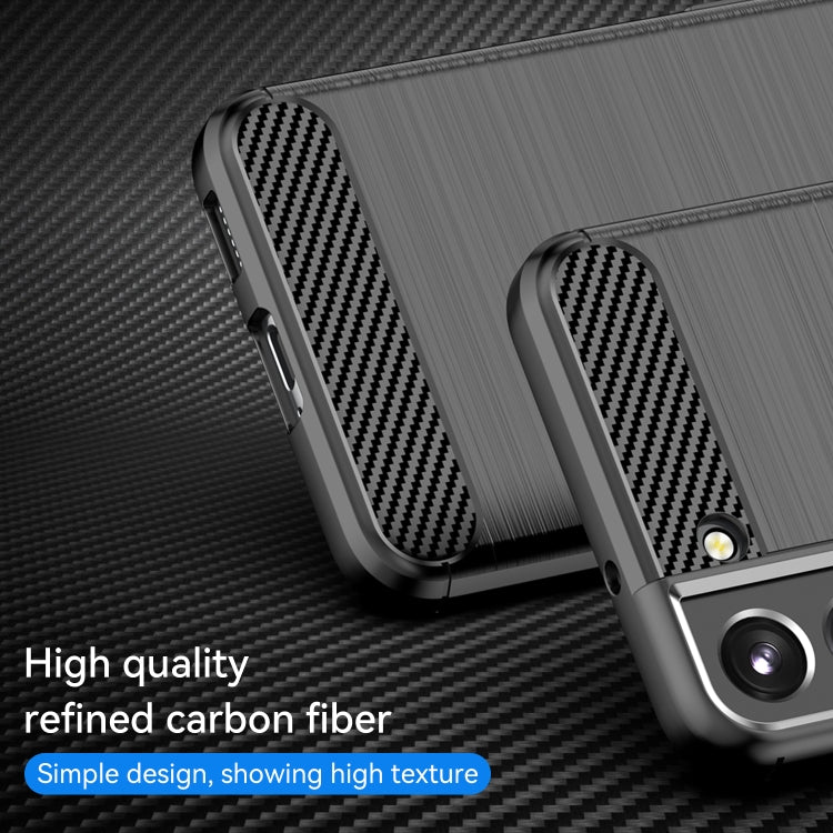 For Samsung Galaxy S23+ 5G Brushed Texture Carbon Fiber TPU Phone Case(Black) - Galaxy S23+ 5G Cases by buy2fix | Online Shopping UK | buy2fix