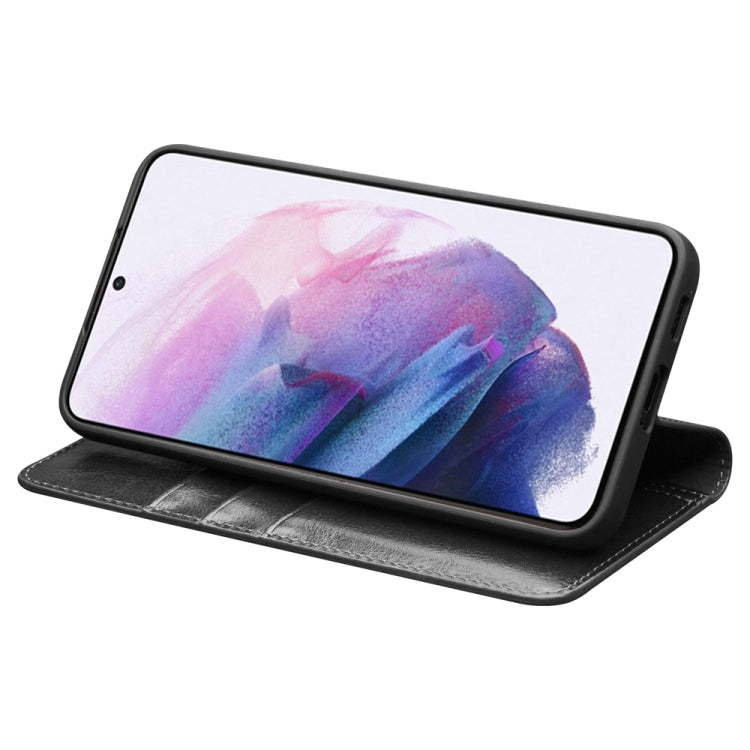 For Samsung Galaxy S22 5G QIALINO Genuine Leather Phone Case(Black) - Galaxy S22 5G Cases by QIALINO | Online Shopping UK | buy2fix
