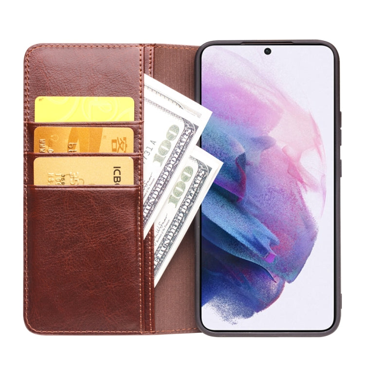 For Samsung Galaxy S22 5G QIALINO Genuine Leather Phone Case(Brown) by QIALINO