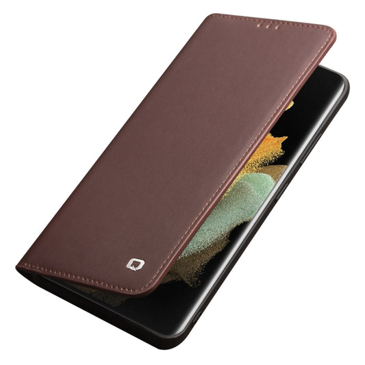 For Samsung Galaxy S21 Ultra 5G QIALINO Classic Gen2 Genuine Leather Phone Case(Brown) by QIALINO