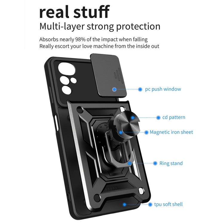 For Motorola Moto G22 Sliding Camera Cover TPU+PC Phone Case(Red) - Motorola Cases by buy2fix | Online Shopping UK | buy2fix