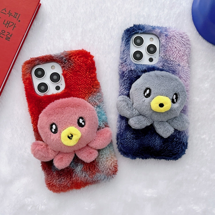 For iPhone 13 Octopus Plush TPU Phone Case(Blue) - iPhone 13 Cases by buy2fix | Online Shopping UK | buy2fix
